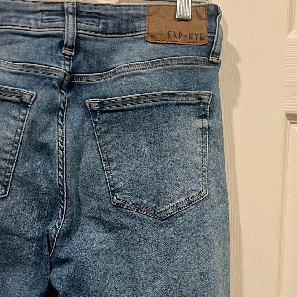 Express Dark Blue Straight Leg Jeans
